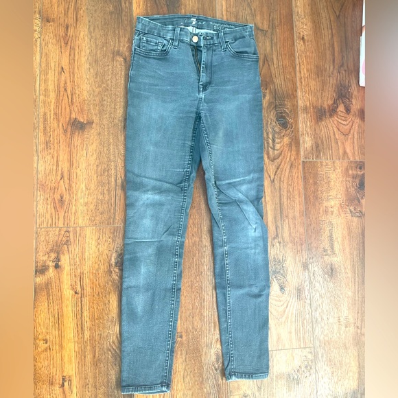 7 for all Mankind Grey size 27 high waisted skinny jeans - Picture 1 of 4